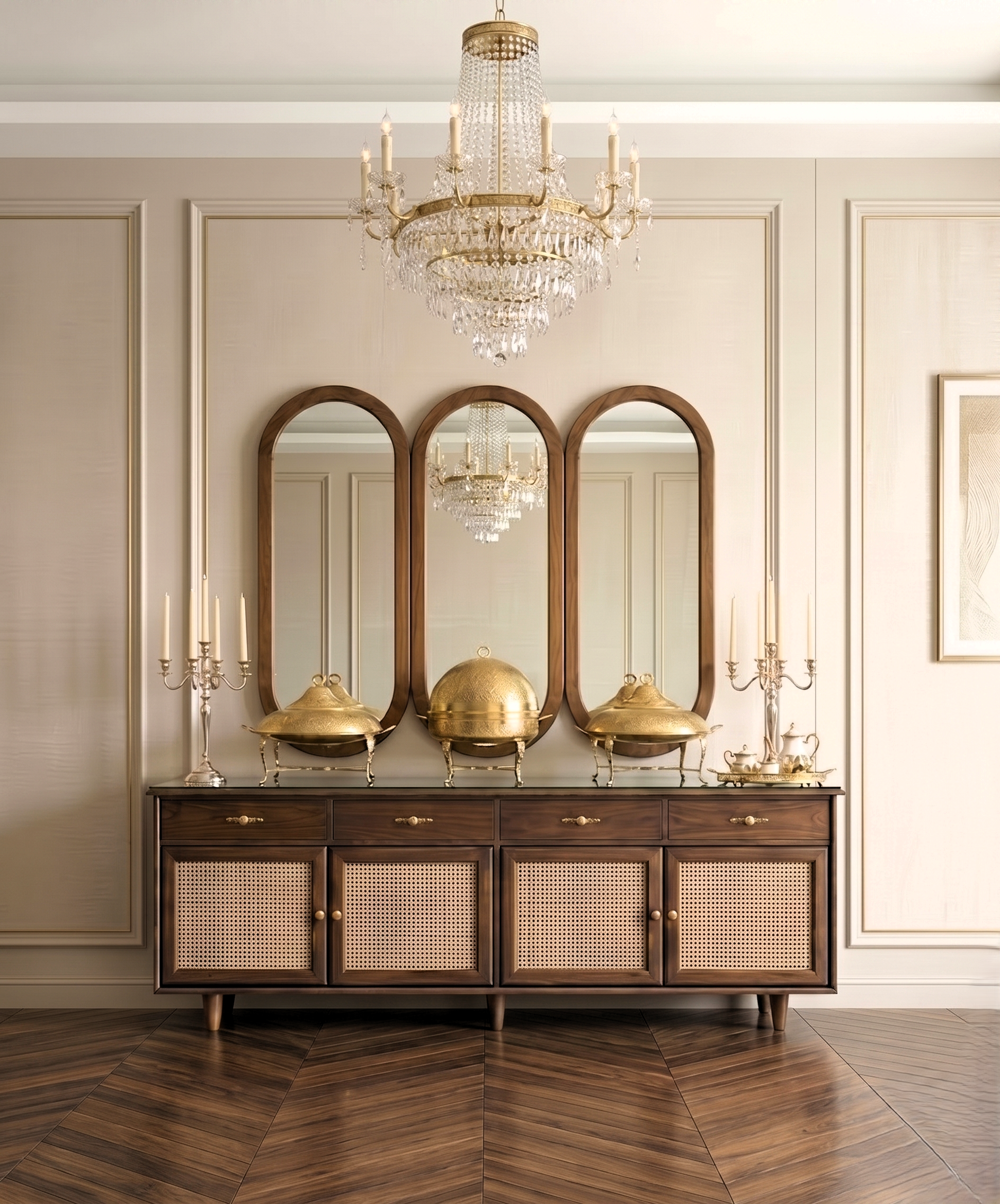 CANE BUFFET TABLE