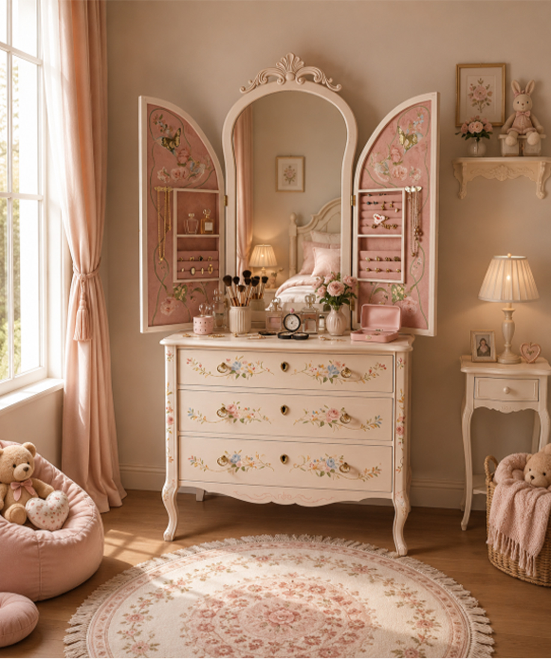 FLORAL PRINCESS VANITY DRESSER