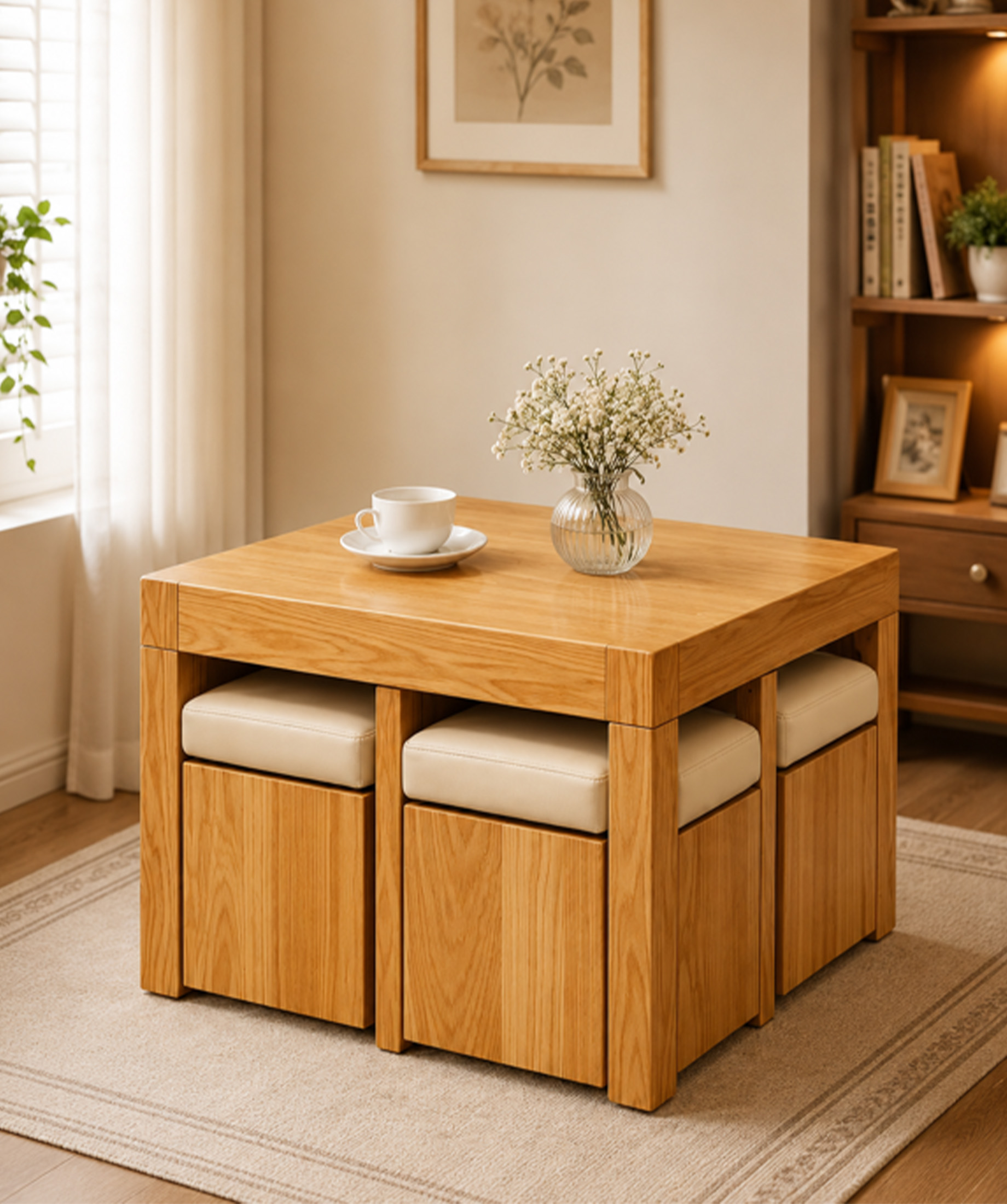 WOODEN CUBE COFFEE TABLE